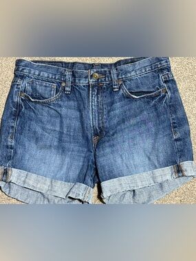 Calvin Klein Women's Dark Blue Rolled Cuff Denim Shorts